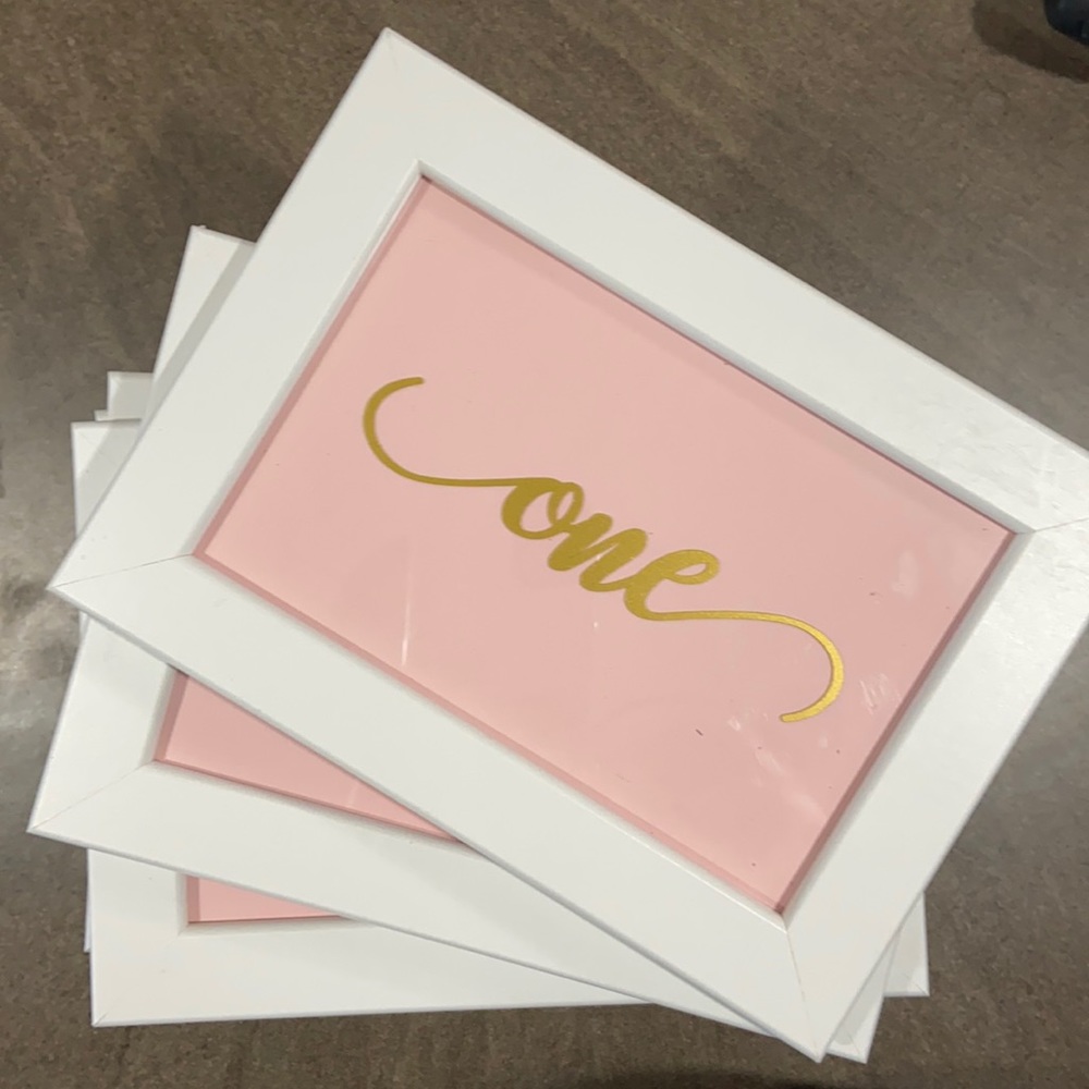 NEW UNUSED Wedding table numbers in frames, Bride